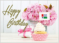 Select a verse or write your own. Pink Floral Logo Card D2312U-V
